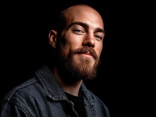 Fototapeta premium social media manager portrait isolated on a black background