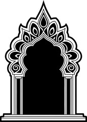Intricate black and white archway design