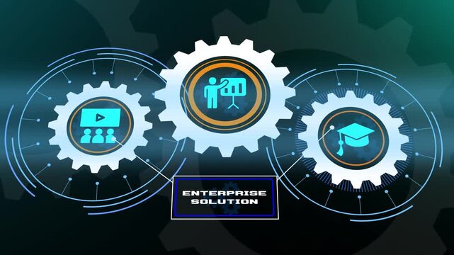 Integrated Enterprise Solution Architecture and Corporate Digital Transformation Strategy. Business, Technology, Internet and Networking Concept.