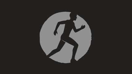 Fototapeta premium Silhouette of Running Man Icon.