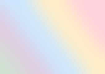 Soft pastel rainbow gradient background. Abstract blur texture in pale pink, yellow and blue colors.