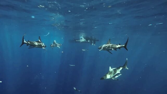 Shark on the surface - Protea Banks, South Africa 