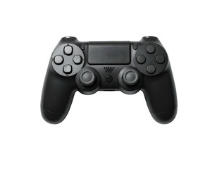 Sleek, black game controller with directional buttons