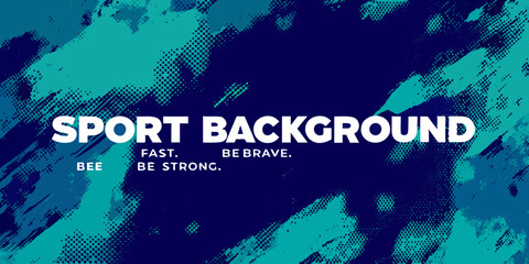 Abstract blue background with sport typography and motivational text © Suresh