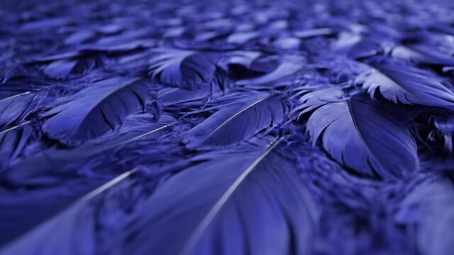 A cold winter frost pattern spreads across the blue fabric texture surface, creating a light and artistic design of icy material