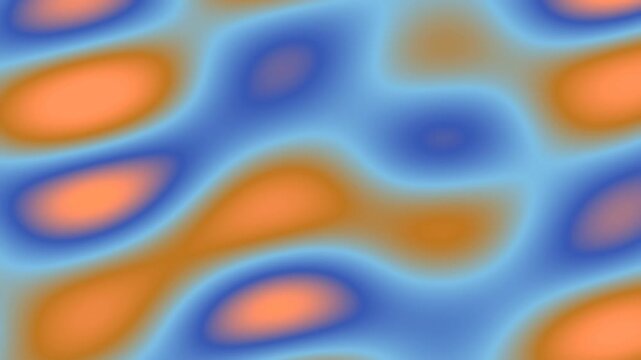 Vibrant abstract pattern featuring oval shapes in shades of blue and orange viewed from a close-up perspective