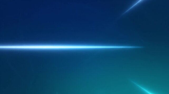 A video showcasing vibrant blue laser beams intersecting in a dark space