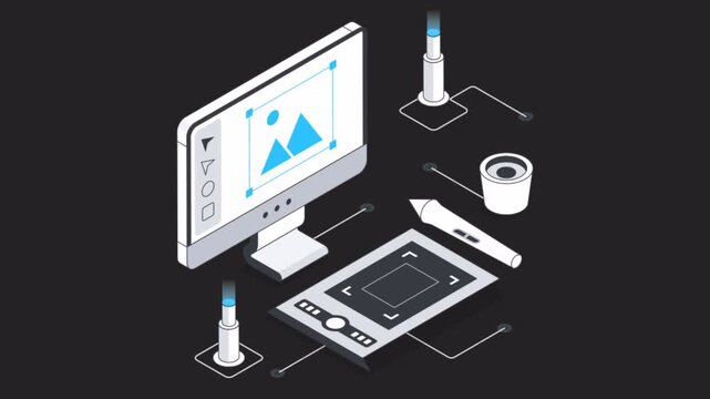 Graphic designer  2D Animation on Transparent Background