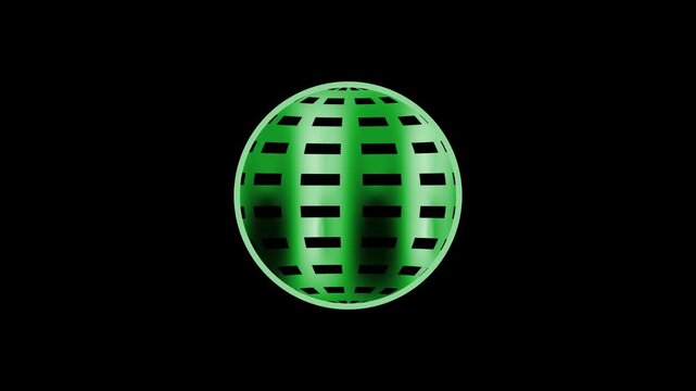 A3D rendered green oval with a yellow outline, featuring a grid pattern of black rectangles and a smooth, luminous green gradient