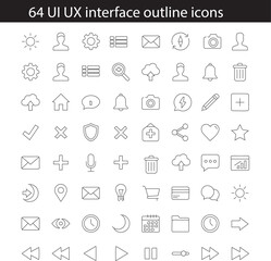 Fototapeta premium UI UX interface icons set. Editable line icons. Vector illustration