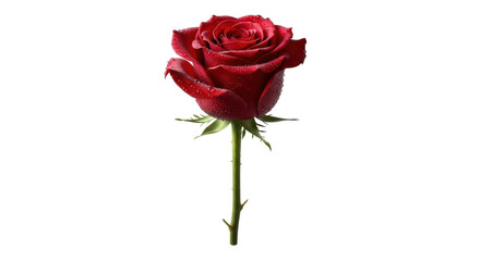 Fototapeta premium Beautiful red rose with water droplets