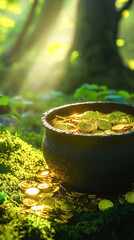 Cinematic Fantasy Cauldron With Sparkling Gold