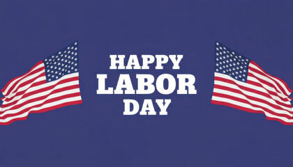 Happy Labor Day Banner With American Flag And Tools