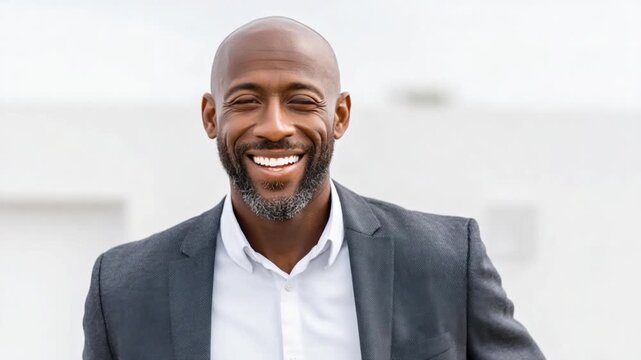 Radiant Confidence: A portrait of a charismatic professional with a warm smile, exuding confidence, and embodying success. 