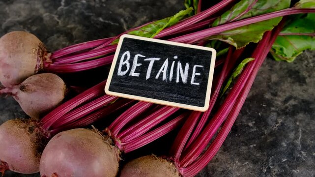 Beets contain betaine on the table. Selective focus.