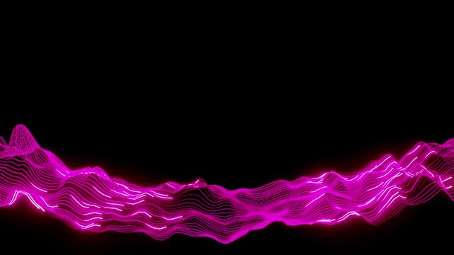 Horizontal 3D abstract neon cyberpunk background copyspace light, rainbow gradient loop animation banner header template mockup poster wallpaper branding, glow waves energy, wireframe grid