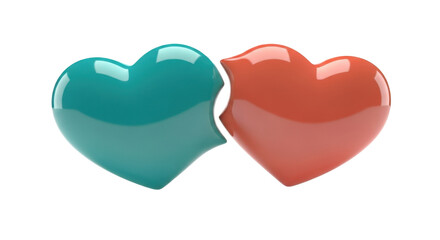 Fototapeta premium Connected Heart Halves, Romance Concept