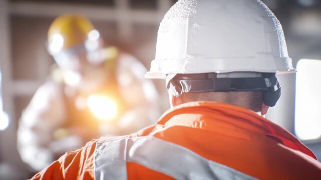 Engineers' Collaboration: A skilled engineer, in full work attire, in a factory environment. The image emphasizes the expertise, hard work, and dedication of the profession.