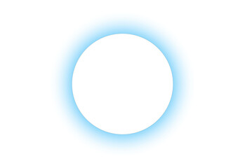 Glowing blue circle with soft light effect isolated on transparent background