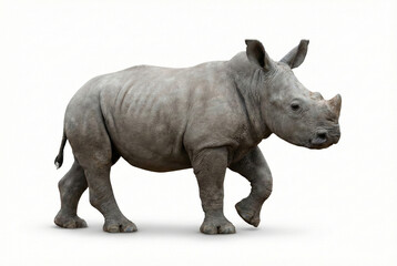 Fototapeta premium Baby meerkat sitting on white background