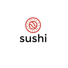 Sushi logo vector featuring a single circular sushi roll maki © UVAconcept
