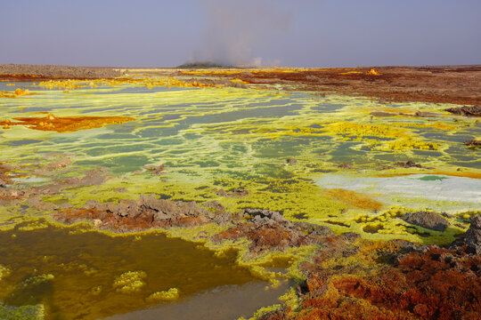 The extraordinary colors of the soil of Dallol volcano in the Danakil Depression, Ethiopia