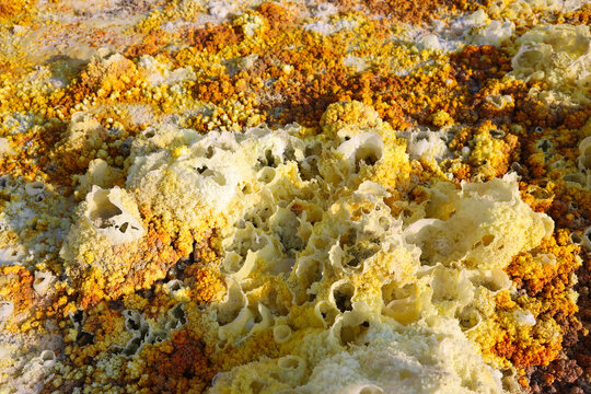 The extraordinary colors of the soil of Dallol volcano in the Danakil Depression, Ethiopia