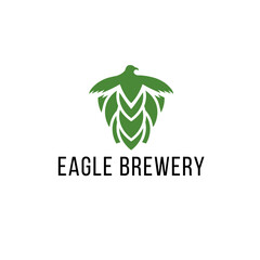 Eagle combined with hop cone for brewery logo vector
