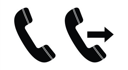 Two black telephones and an arrow a striking silhouette © MDHOJAIFA