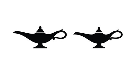 Two black magic lamps depicted in a striking silhouette © asma
