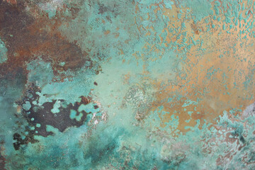 Oxidized Copper Surface Texture Background