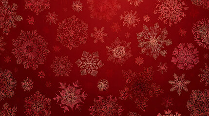 Red Christmas Snowflakes Pattern Festive Background