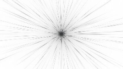 Abstract radial burst pattern, black dots on halftone dots, background, science fiction concept, energetic explosion, zoom effect, futuristic design, light speed © MdKorban