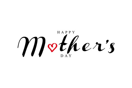 Happy Mother's Day hand drawn lettering vector illustration.