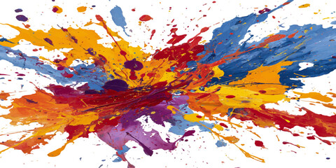 Fototapeta premium An artistic watercolor background featuring colorful paint and ink splashes with a grunge texture pattern and vibrant splat drops for an illustrative design