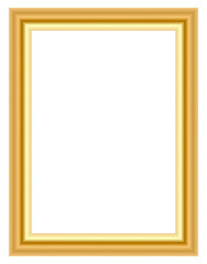 Obraz premium Luxury golden picture frame border template, elegant decorative vector design isolated