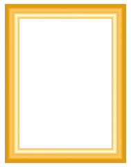 Obraz premium Golden empty picture frame isolated on white background minimalist decor