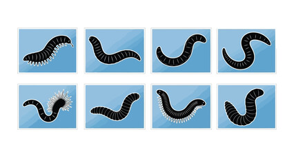 Obraz premium Abstract geometric shapes forming dynamic curved patterns in a grid layout Vector