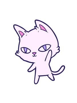 shaking motion animation of cat waving doodle