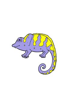 horizontally vibrating animation of freehand drawn cartoon chameleon