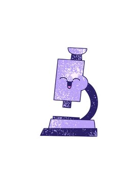 sales flash animation of retro grunge texture cartoon of a microscope