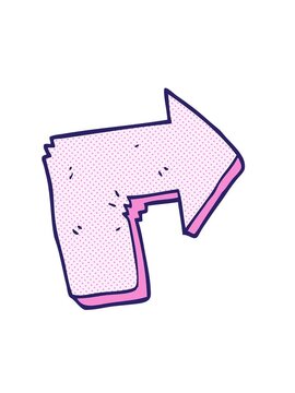 attention grabbing animation of bent arrow pointing
