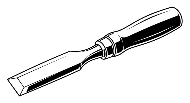 Closeup of a chisel tool handle.