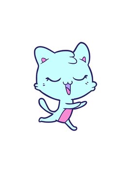 spinning motion animation of simple cartoon cat
