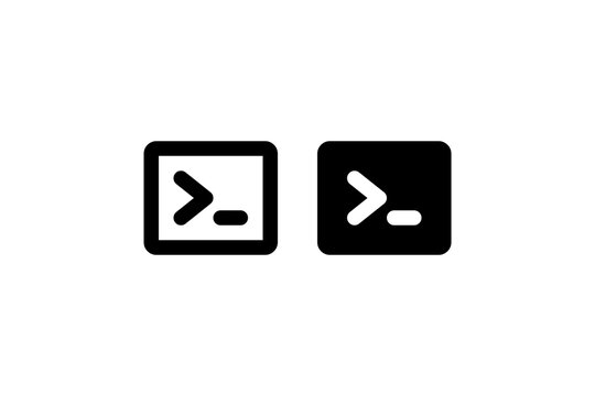 Terminal Command Icon Outline and Solid