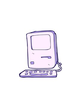 splitting effect animation of cartoon of computer