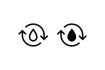 Obraz premium Water Drop Cycle Refresh Icon Vector
