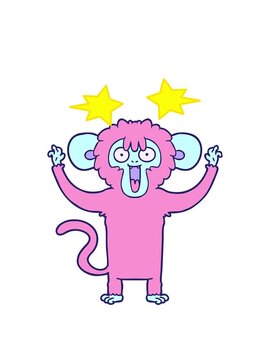 spinning stars animation of caroton monkey