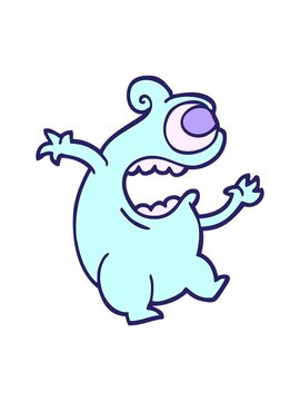 splitting motion animation of hand drawn doodle style cartoon green alien