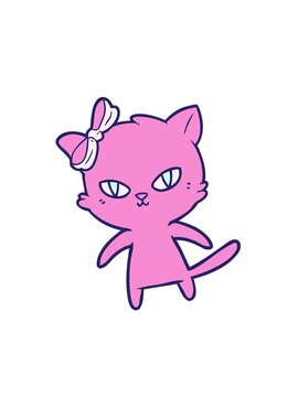 shaking motion animation of cute cartoon cat